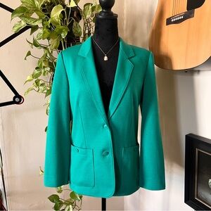 Vtg 80s 90s Act III Emerald Green Blazer Union Made In USA, Size Medium